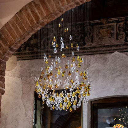 Droplets Sculpture Chandelier - Elegant Design with Adjustable Height