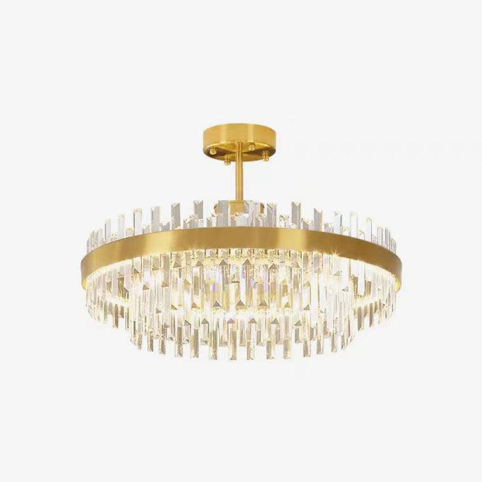 Elegant Drum Glass Chandelier with Adjustable Height & LED Compatibili