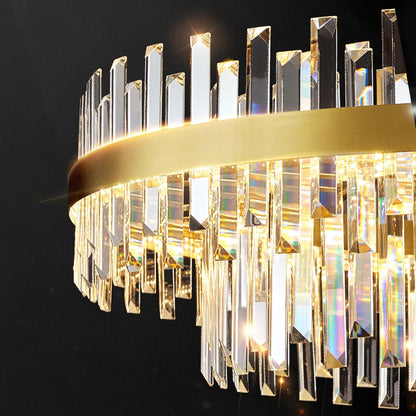 Elegant Drum Glass Chandelier with Adjustable Height & LED Compatibili