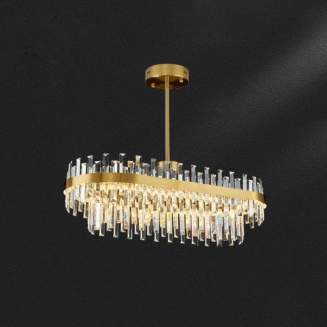 Elegant Drum Glass Chandelier with Adjustable Height & LED Compatibili