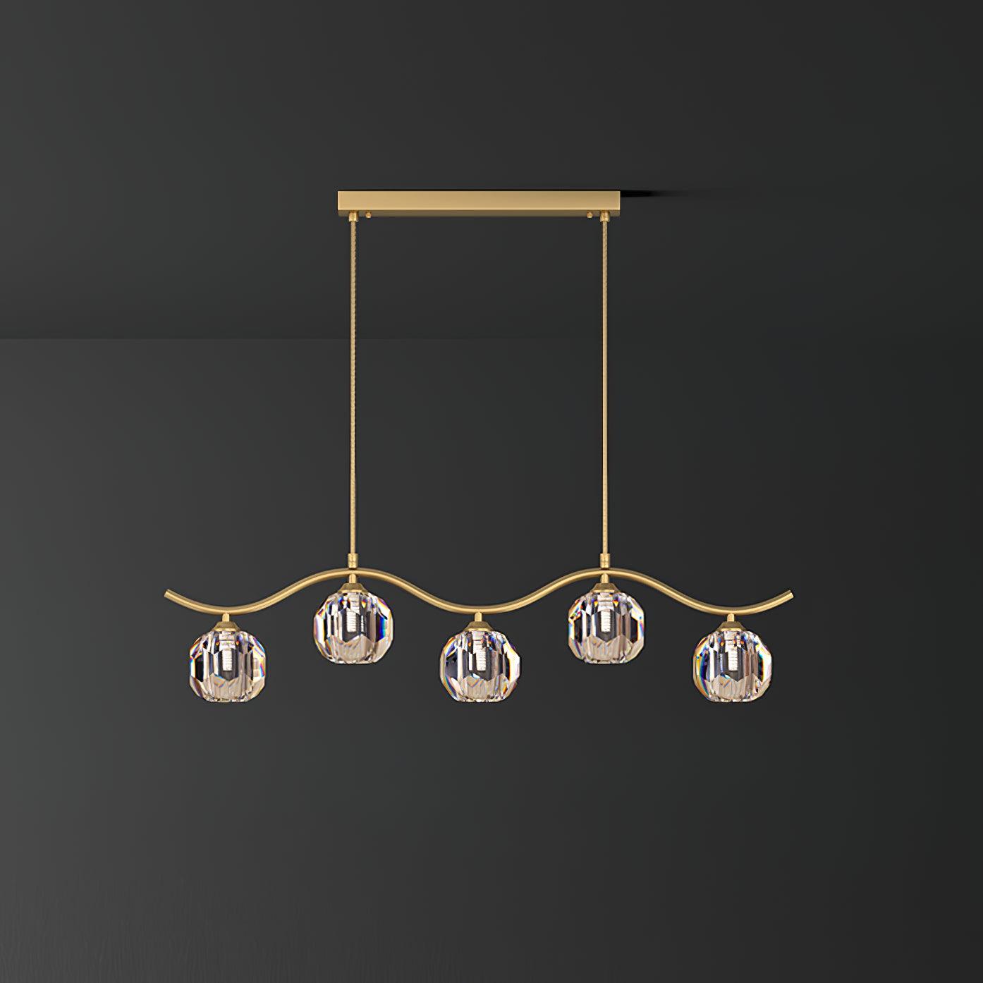 Eara Crystal Chandelier - Elegant Design with Adjustable Height & LED