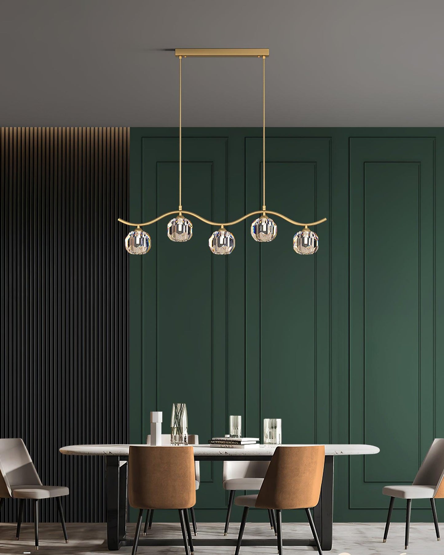 Eara Crystal Chandelier - Elegant Design with Adjustable Height & LED