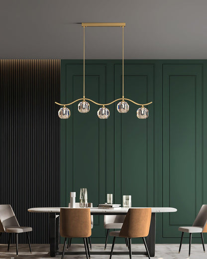 Eara Crystal Chandelier - Elegant Design with Adjustable Height & LED