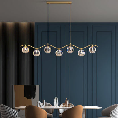 Eara Crystal Chandelier - Elegant Design with Adjustable Height & LED
