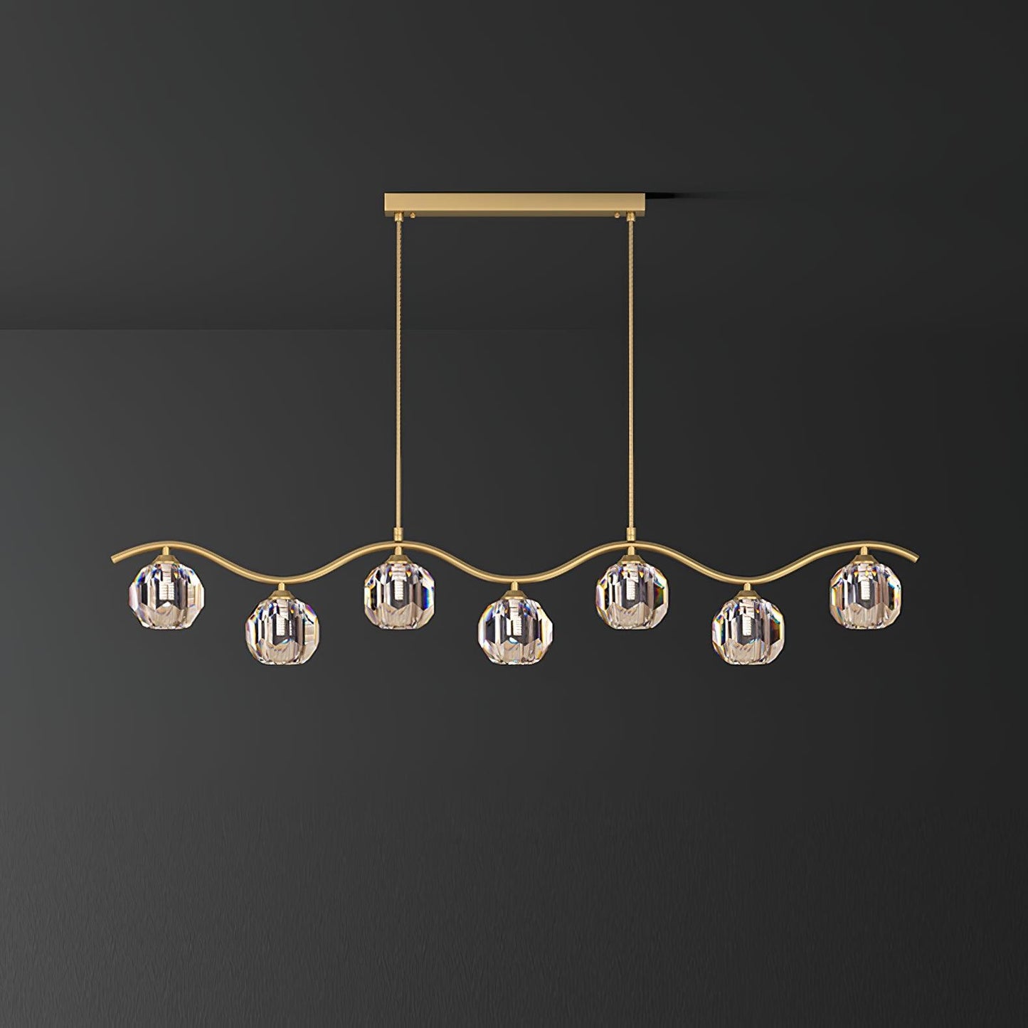 Eara Crystal Chandelier - Elegant Design with Adjustable Height & LED