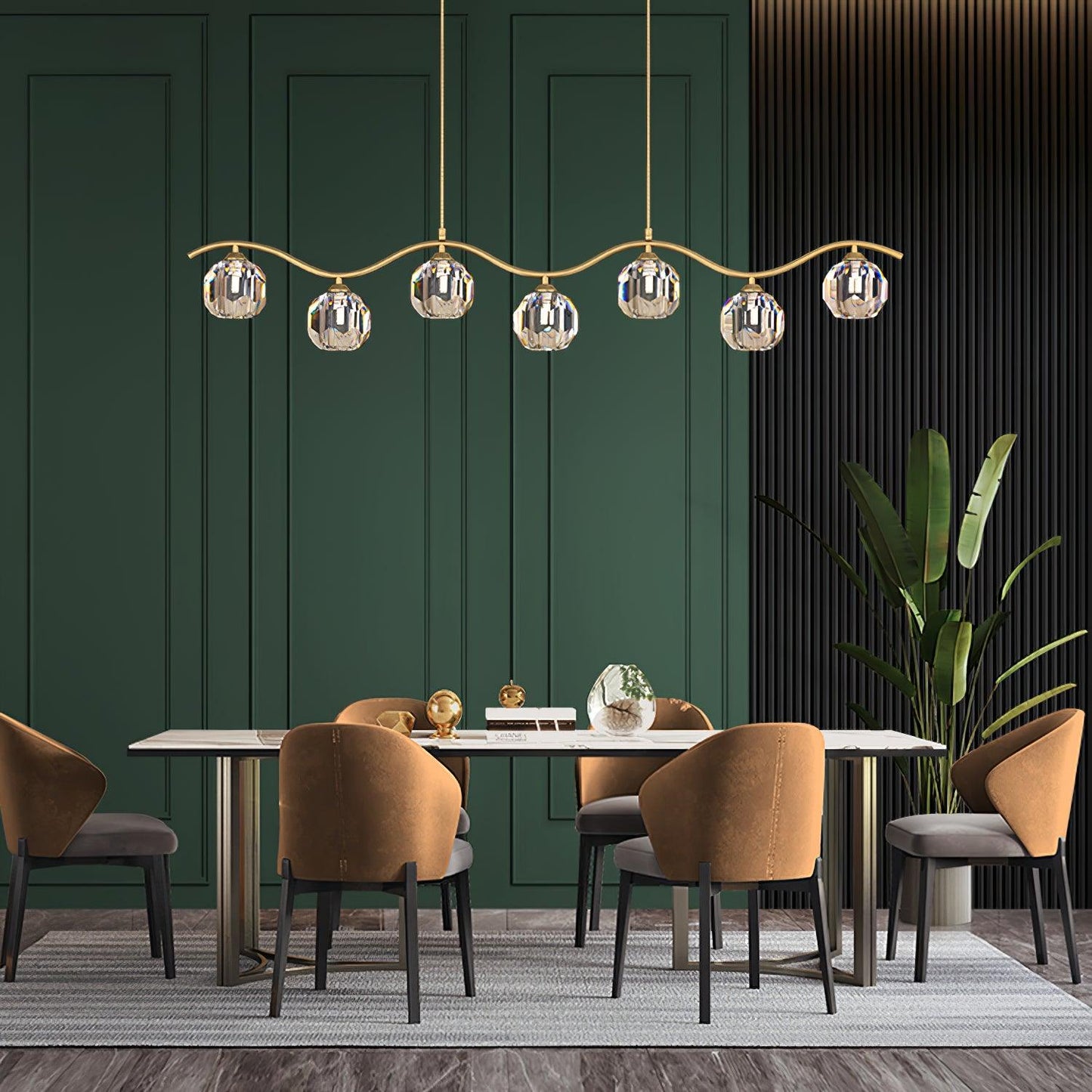 Eara Crystal Chandelier - Elegant Design with Adjustable Height & LED