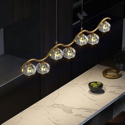 Eara Crystal Chandelier - Elegant Design with Adjustable Height & LED