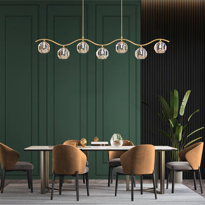 Eara Crystal Chandelier - Elegant Design with Adjustable Height & LED