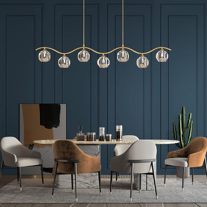Eara Crystal Chandelier - Elegant Design with Adjustable Height & LED