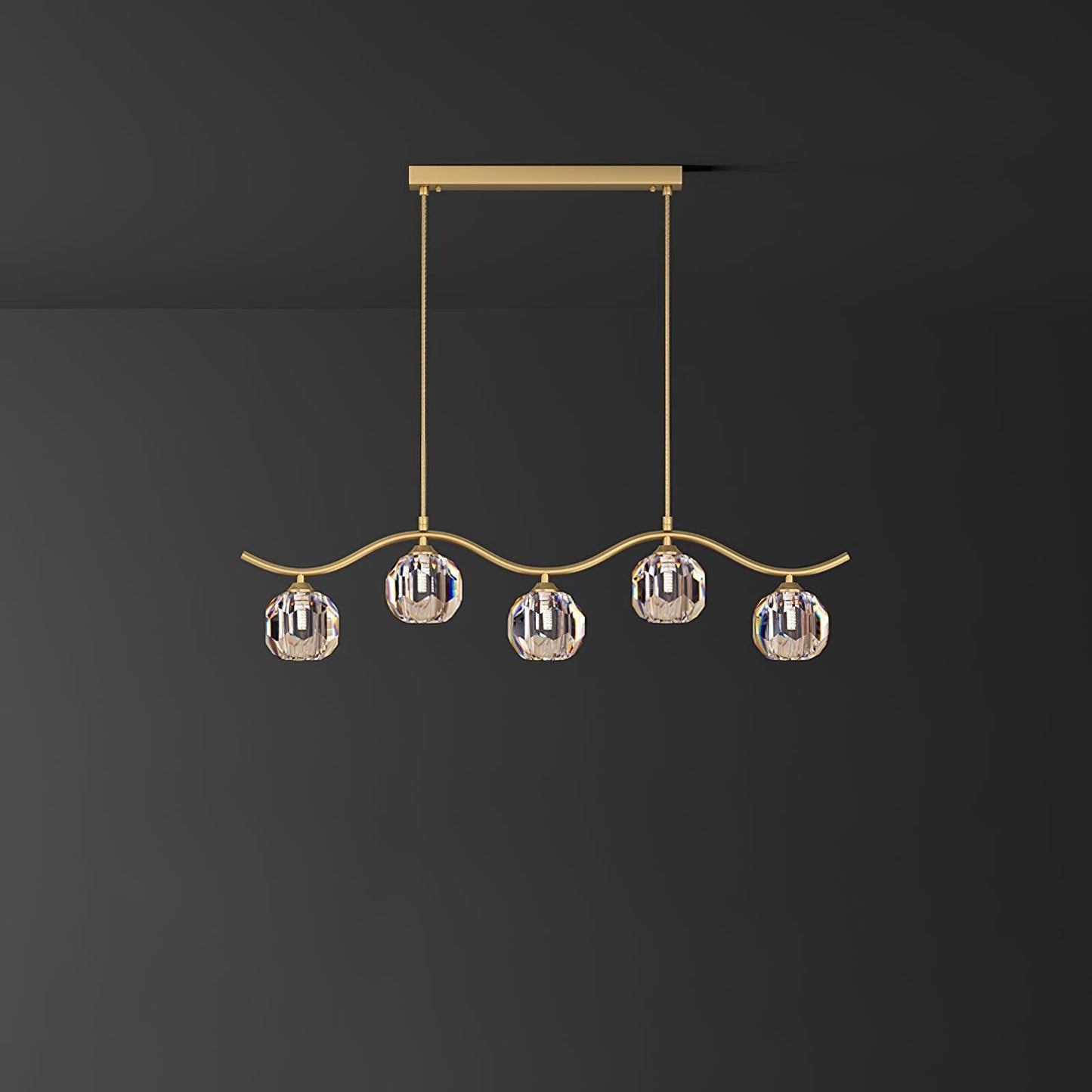Eara Crystal Chandelier - Elegant Design with Adjustable Height & LED