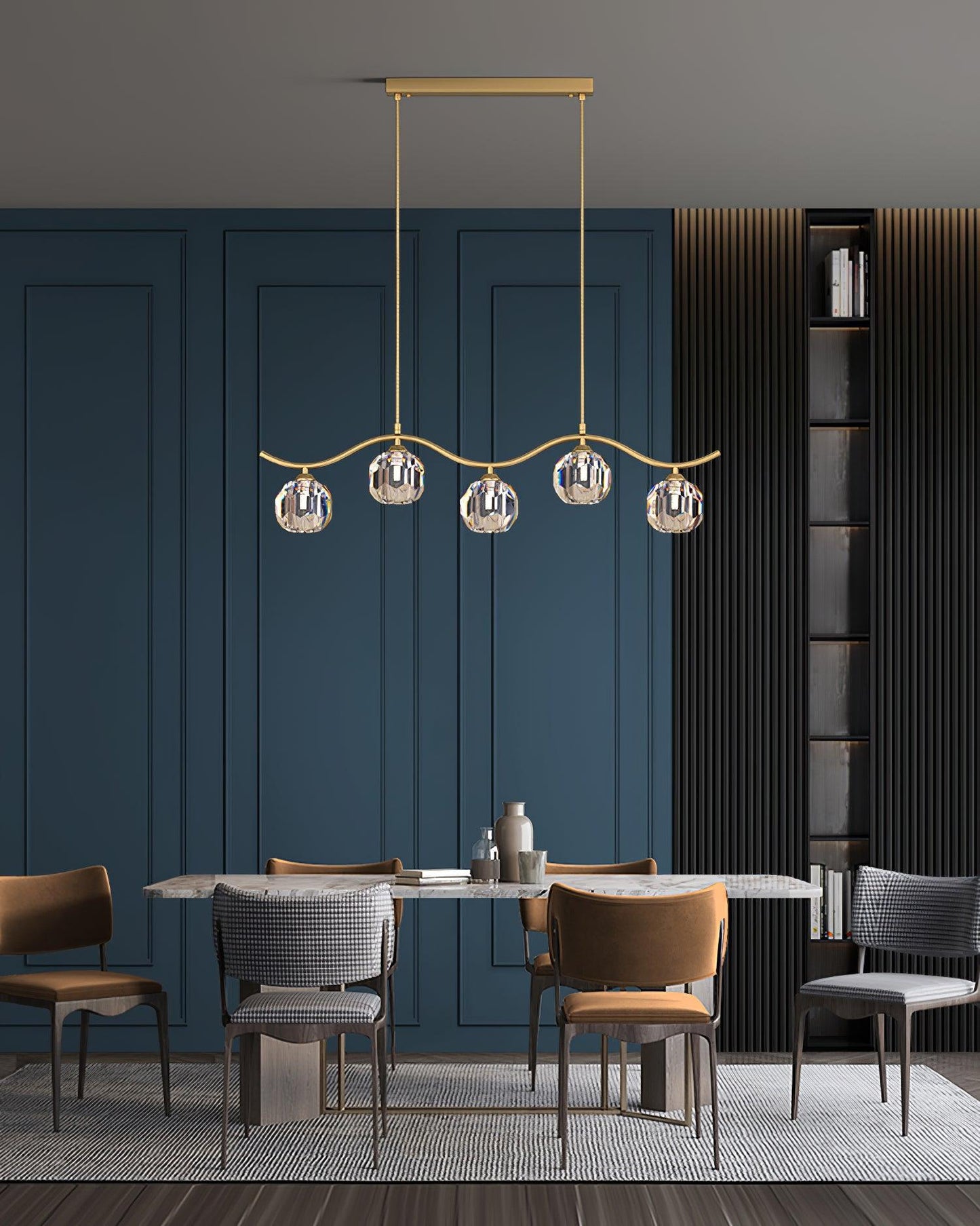 Eara Crystal Chandelier - Elegant Design with Adjustable Height & LED
