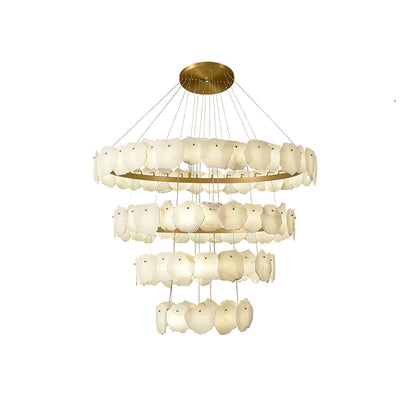 Ecliptica Spiral Alabaster Chandelier - Elegant Design & Dimmable Ligh
