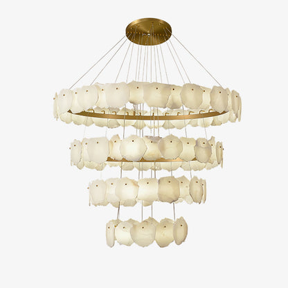 Ecliptica Spiral Alabaster Chandelier - Elegant Design & Dimmable Ligh