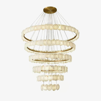 Ecliptica Spiral Alabaster Chandelier - Elegant Design & Dimmable Ligh