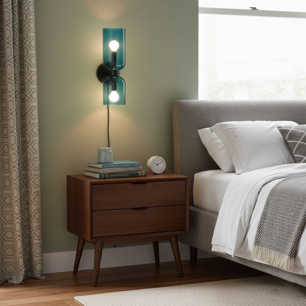 Edie Plug-In Wall Lamp with Adjustable Brightness and Easy Installatio