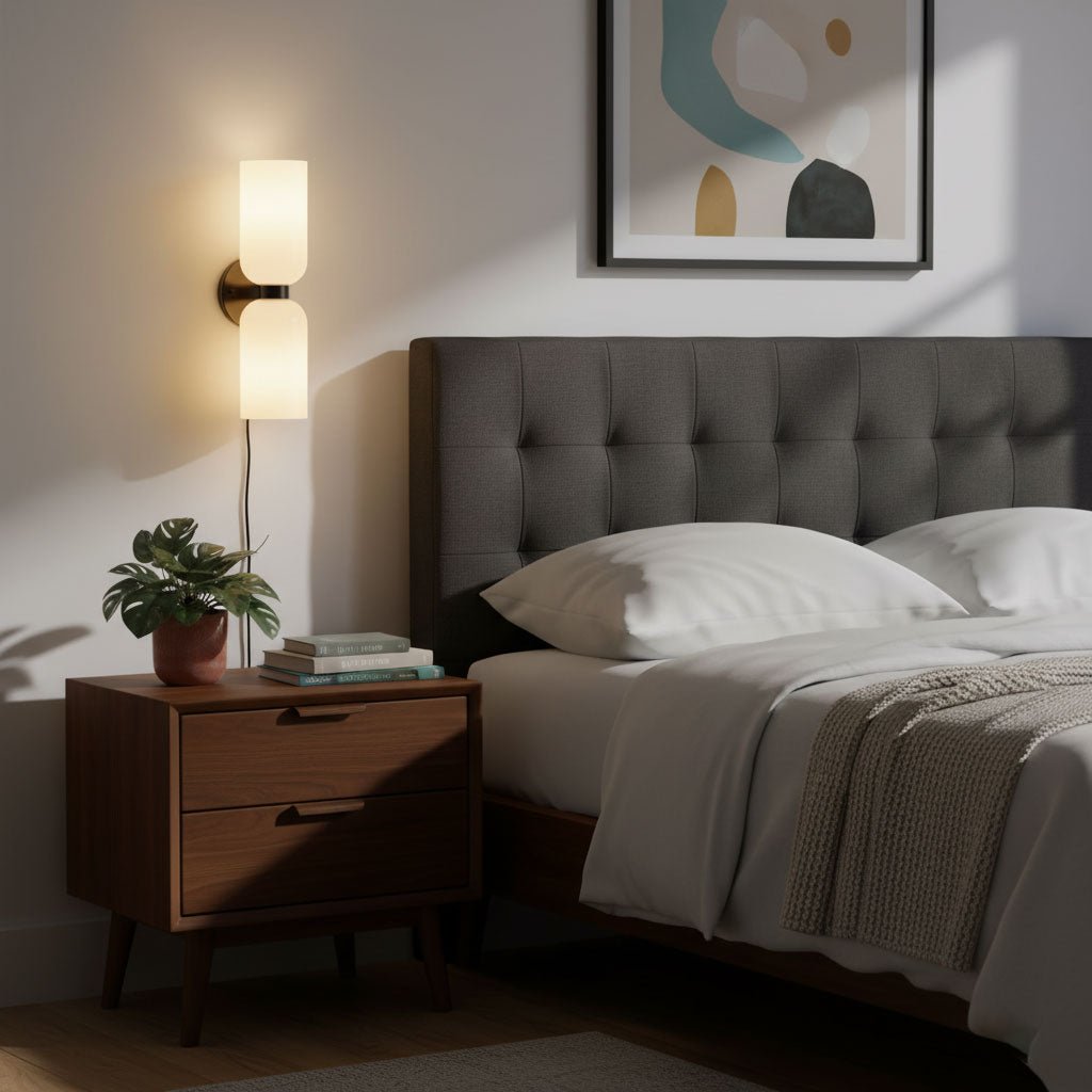 Edie Plug-In Wall Lamp with Adjustable Brightness and Easy Installatio