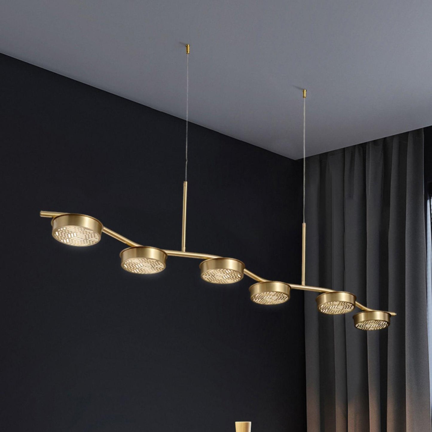 Aldo Elegant Chandelier - Crystal Accents & Adjustable Height