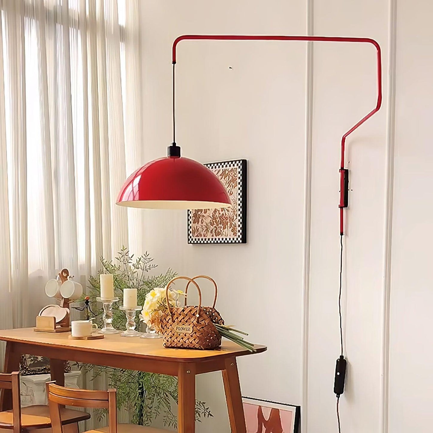Elio Plug-In Wall Lamp with Adjustable Brightness and Modern Design