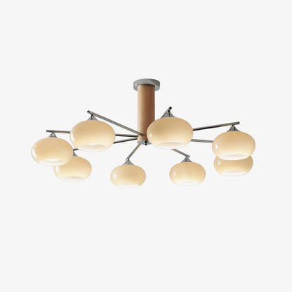Professional Elliptical Persimmon Chandelier with Adjustable Brightnes