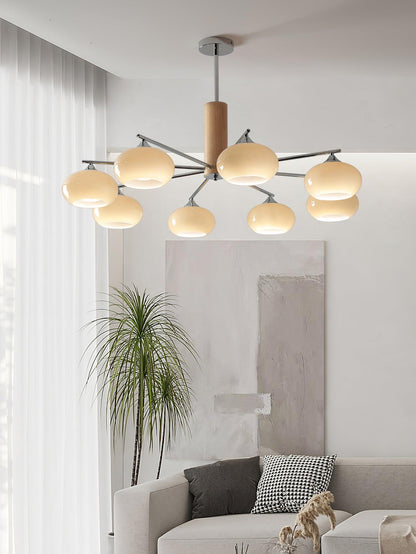 Professional Elliptical Persimmon Chandelier with Adjustable Brightnes