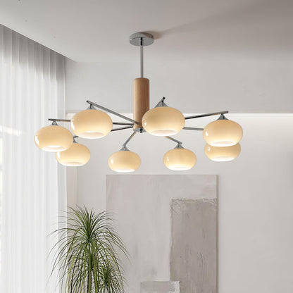 Professional Elliptical Persimmon Chandelier with Adjustable Brightnes