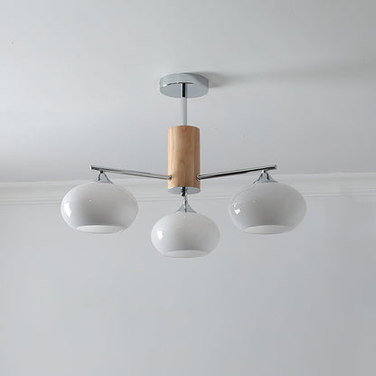 Professional Elliptical Persimmon Chandelier with Adjustable Brightnes