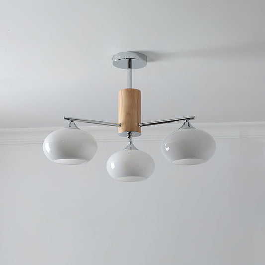 Professional Elliptical Persimmon Chandelier with Adjustable Brightnes