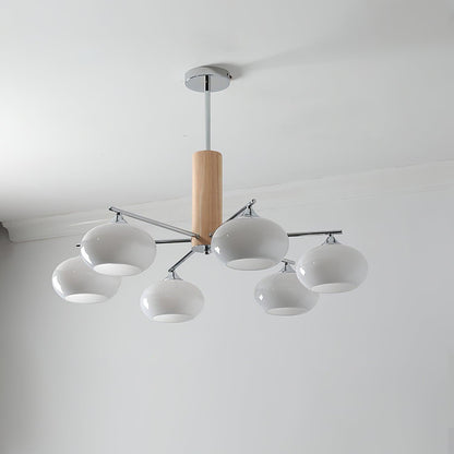Professional Elliptical Persimmon Chandelier with Adjustable Brightnes