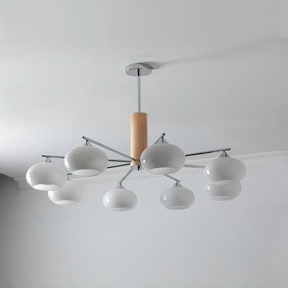 Professional Elliptical Persimmon Chandelier with Adjustable Brightnes