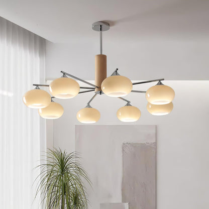 Professional Elliptical Persimmon Chandelier with Adjustable Brightnes