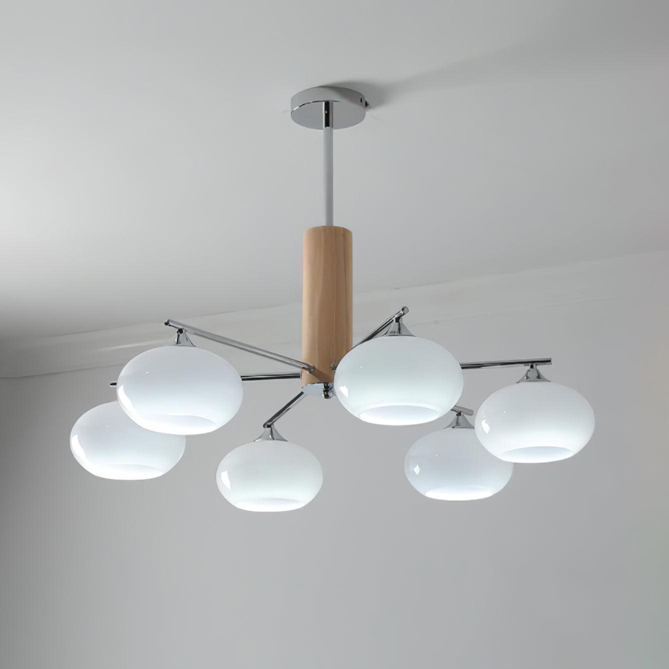 Professional Elliptical Persimmon Chandelier with Adjustable Brightnes