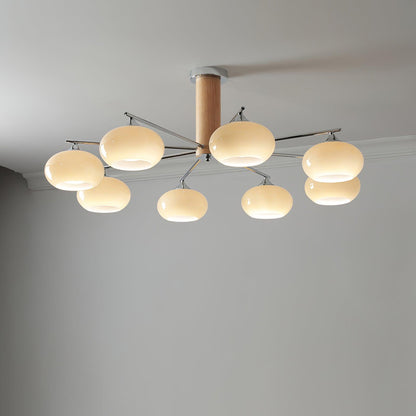 Professional Elliptical Persimmon Chandelier with Adjustable Brightnes