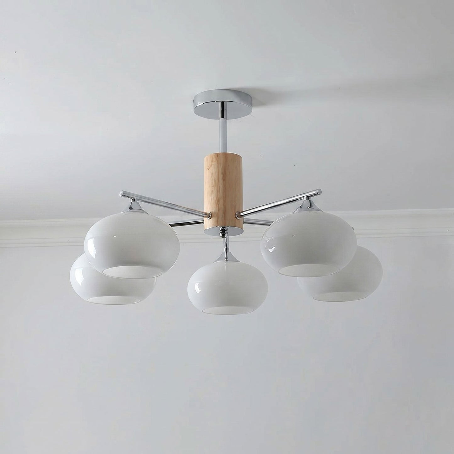 Professional Elliptical Persimmon Chandelier with Adjustable Brightnes