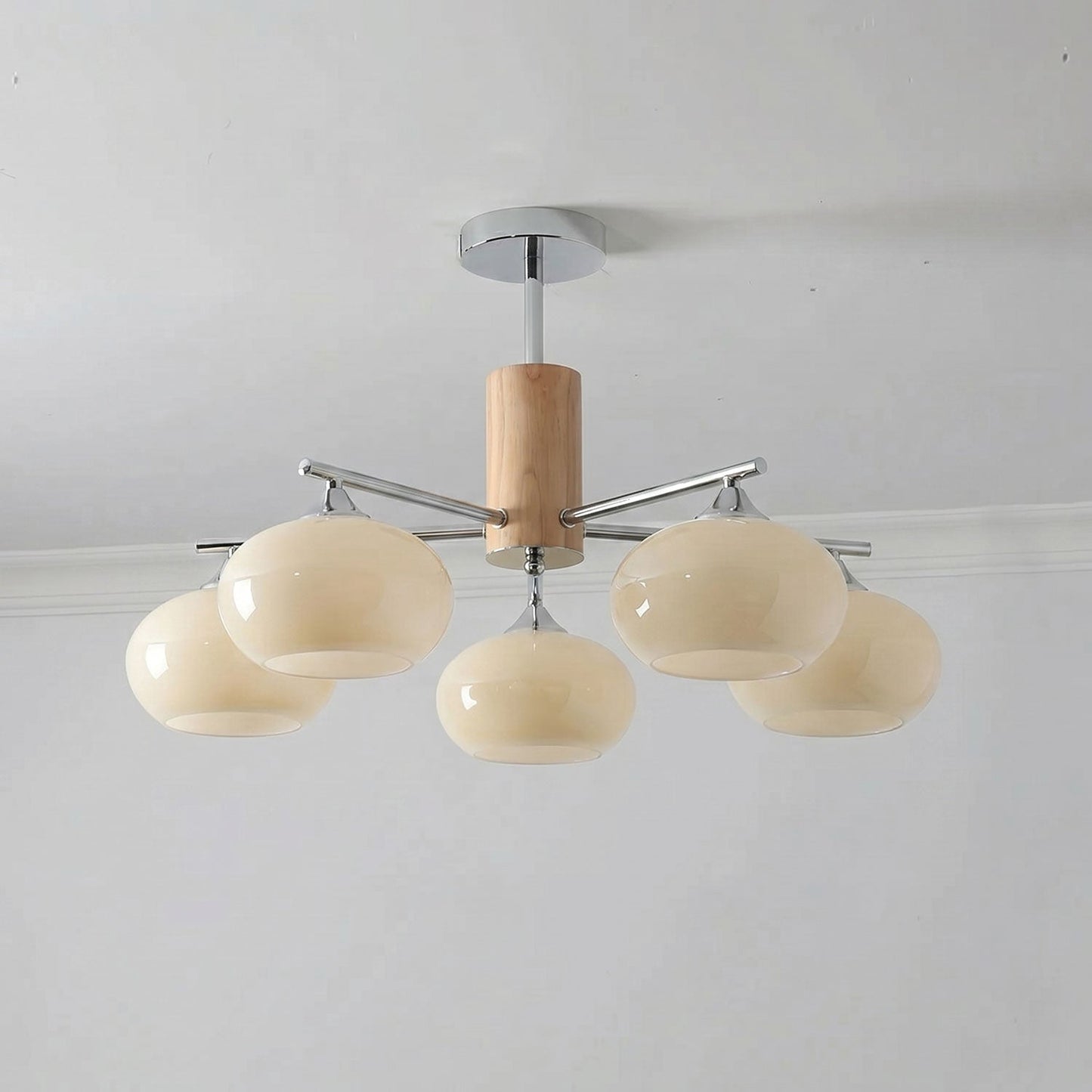 Professional Elliptical Persimmon Chandelier with Adjustable Brightnes