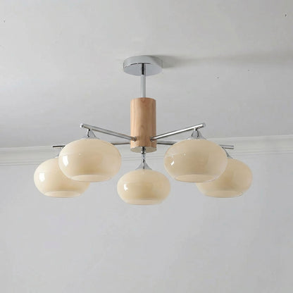 Professional Elliptical Persimmon Chandelier with Adjustable Brightnes