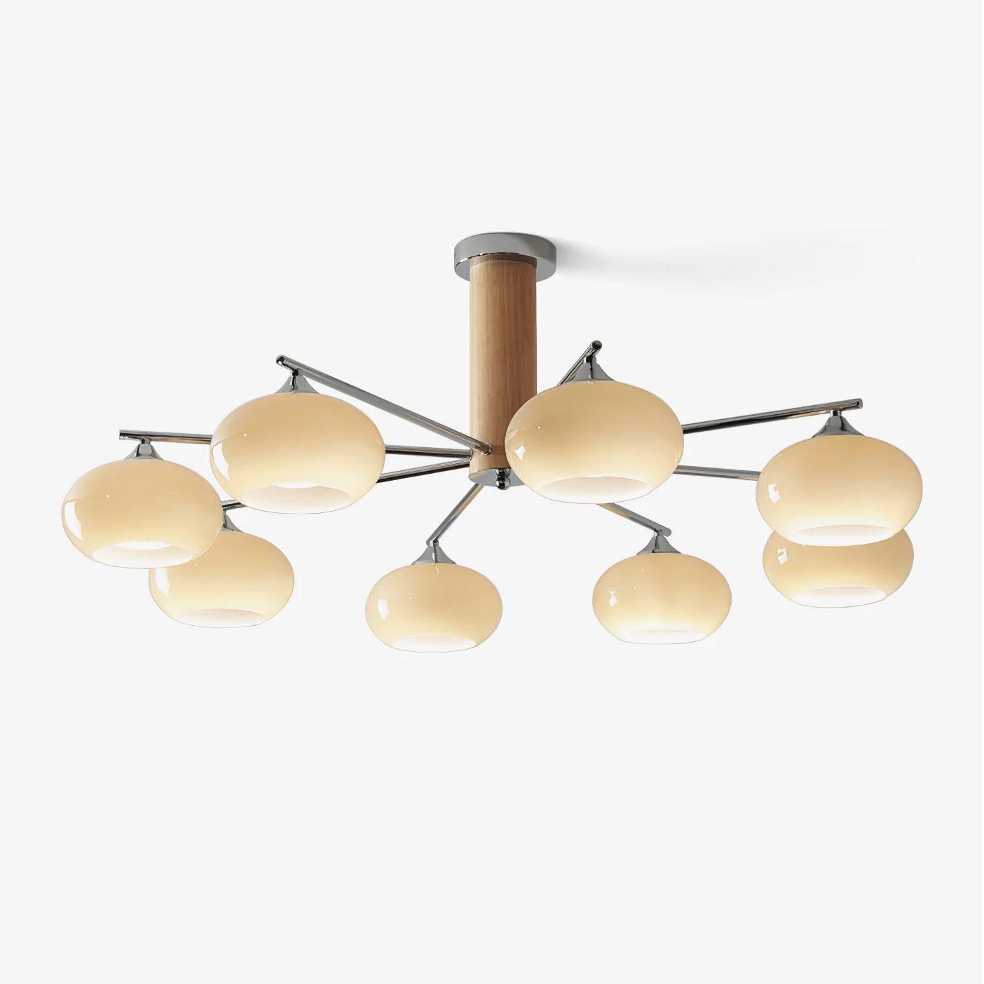 Professional Elliptical Persimmon Chandelier with Adjustable Brightnes