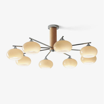 Professional Elliptical Persimmon Chandelier with Adjustable Brightnes