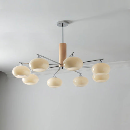 Professional Elliptical Persimmon Chandelier with Adjustable Brightnes