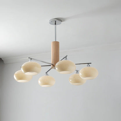Professional Elliptical Persimmon Chandelier with Adjustable Brightnes