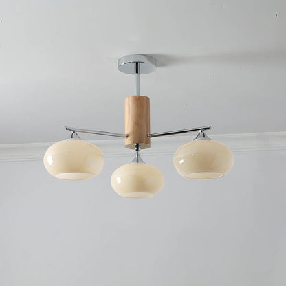 Professional Elliptical Persimmon Chandelier with Adjustable Brightnes