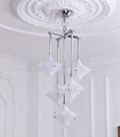 Elowen Long Prism Star Chandelier - Elegant Lighting & Adjustable Heig