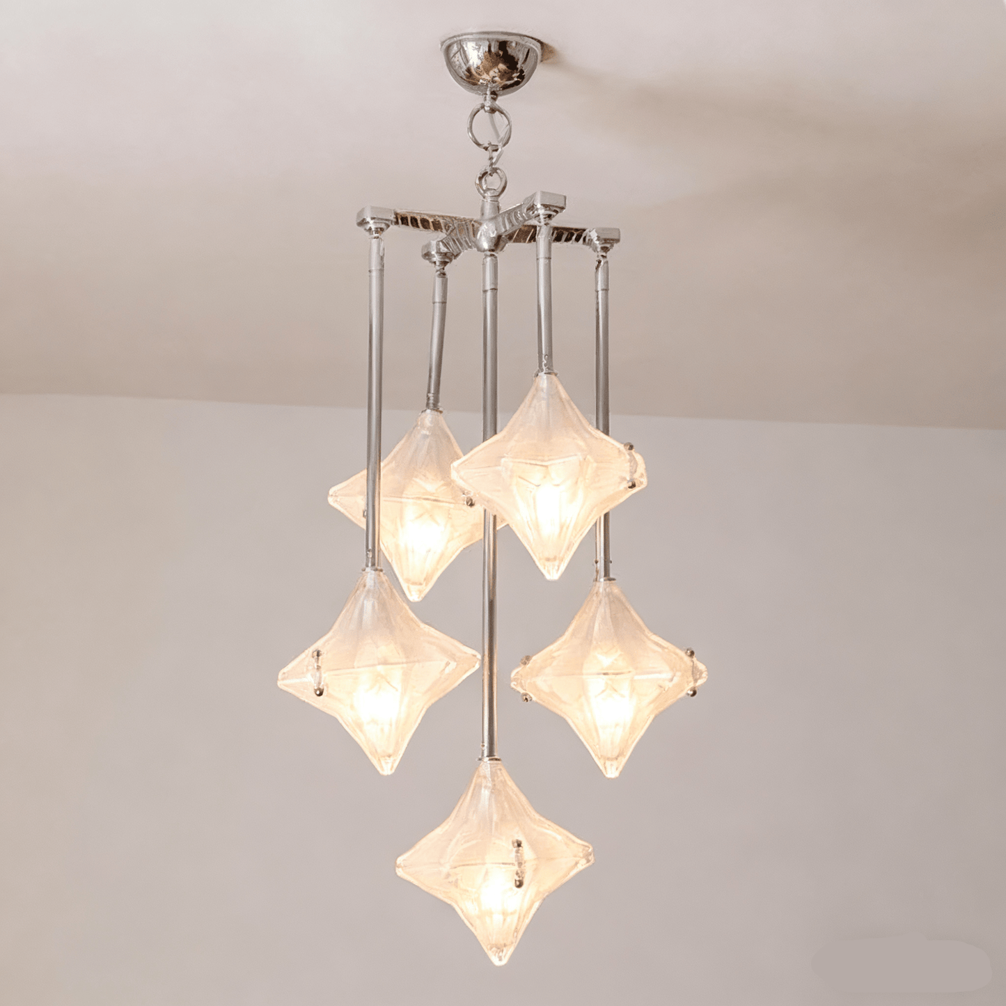 Elowen Long Prism Star Chandelier - Elegant Lighting & Adjustable Heig