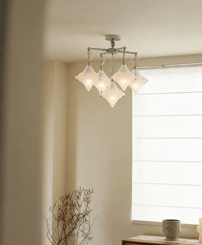 Elowen Prism Star Chandelier - Adjustable Height, Crystal Accents