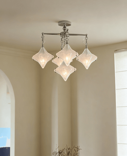 Elowen Prism Star Chandelier - Adjustable Height, Crystal Accents