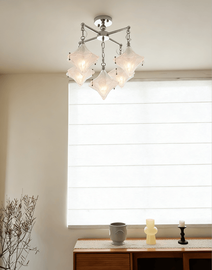 Elowen Prism Star Chandelier - Adjustable Height, Crystal Accents