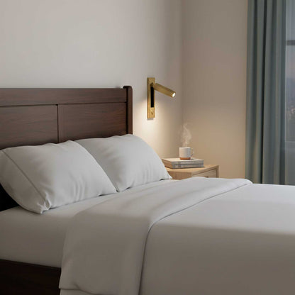 Professional Embedded Bedside Sconce with Adjustable Light and USB Por