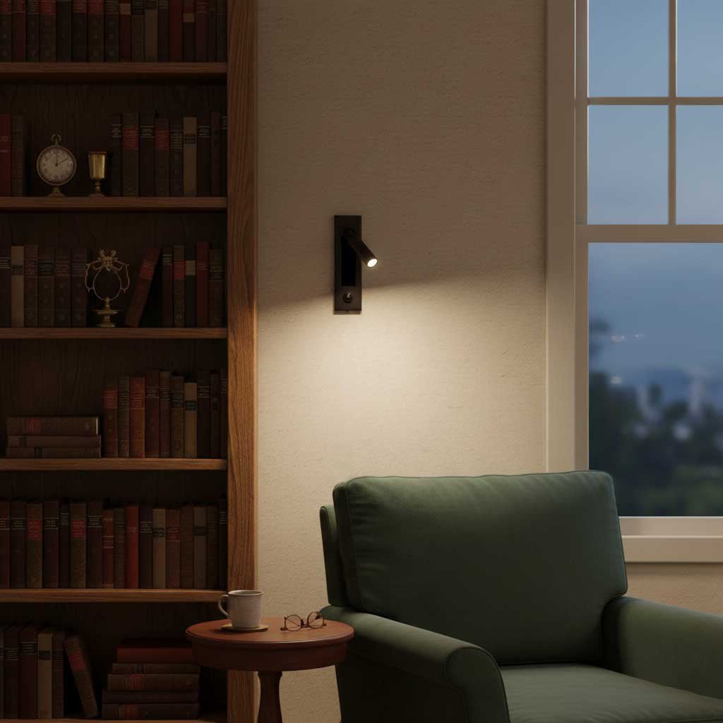 Professional Embedded Bedside Sconce with Adjustable Light and USB Por