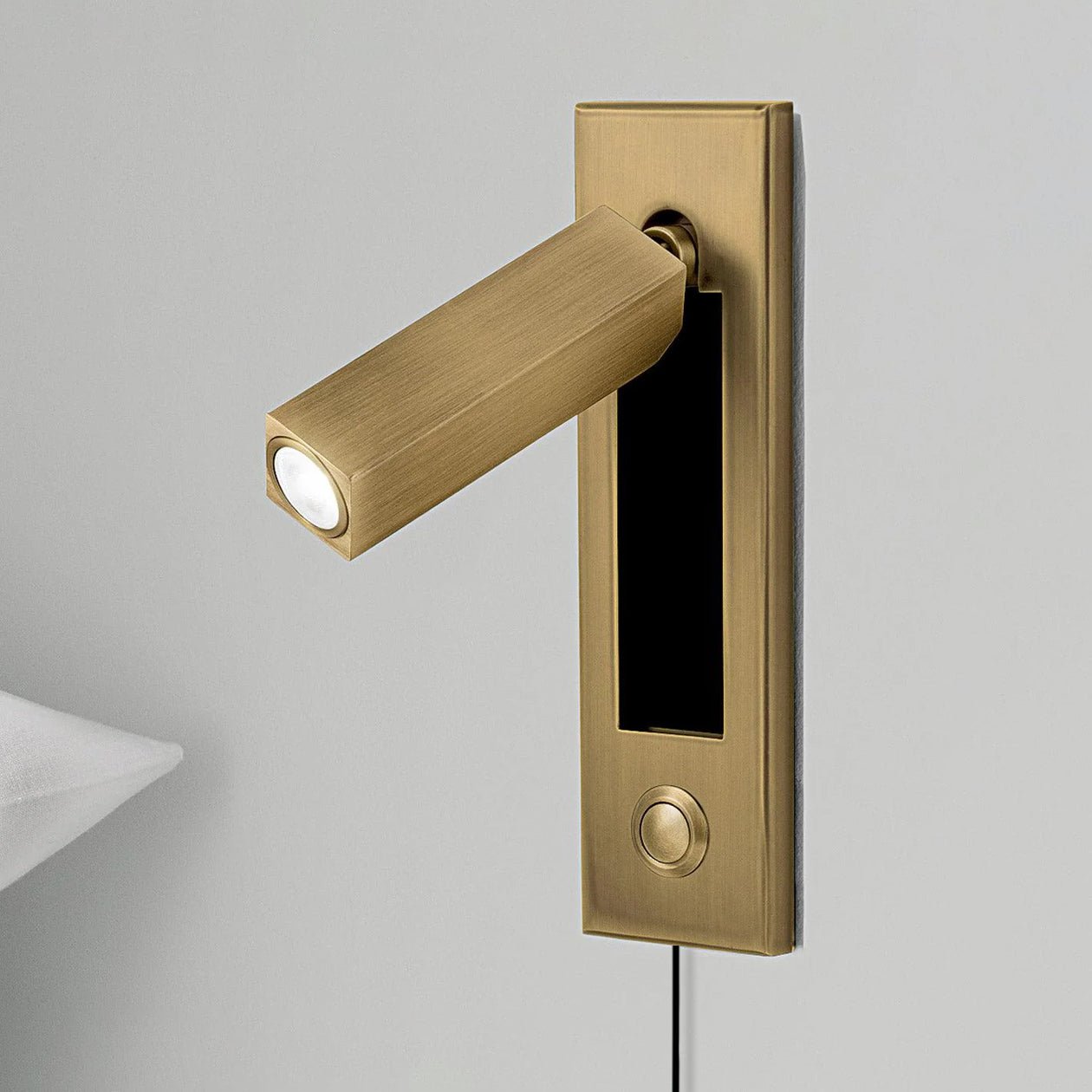 Embedded Bedside Plug-in Sconce with Dimmable Light & USB Charging