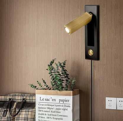 Embedded Bedside Plug-in Sconce with Dimmable Light & USB Charging