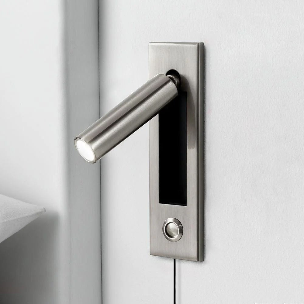 Embedded Bedside Plug-in Sconce with Dimmable Light & USB Charging